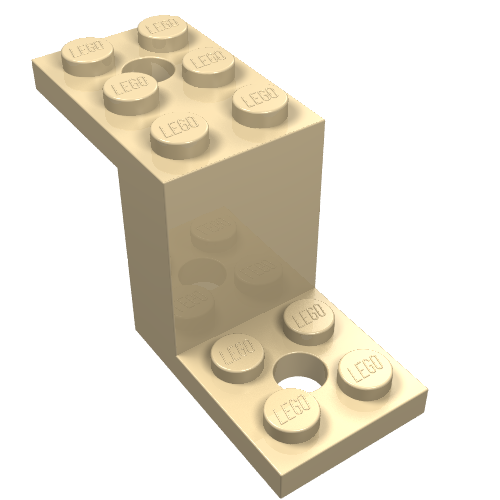 Bracket 5 x 2 x 2 1/3 with Holes, Smooth Bottom (Tan)