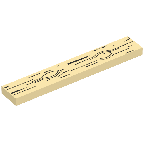 Tile 1 x 6 with Wood Grain Print (Tan)