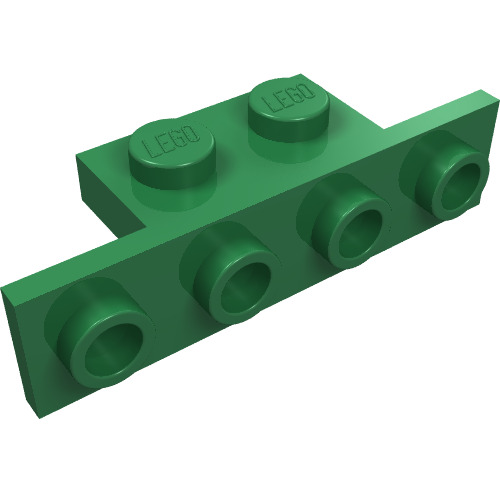 Bracket 1 x 2 - 1 x 4 [Square Corners] (Green)