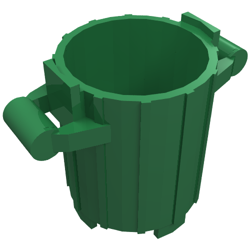 Trash Can with 2 Cover Holders (Green)