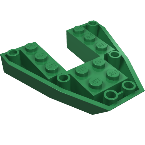 Brick Wedged, Sloped Inverted 6 x 6 x 1 Boat Bow (Green)