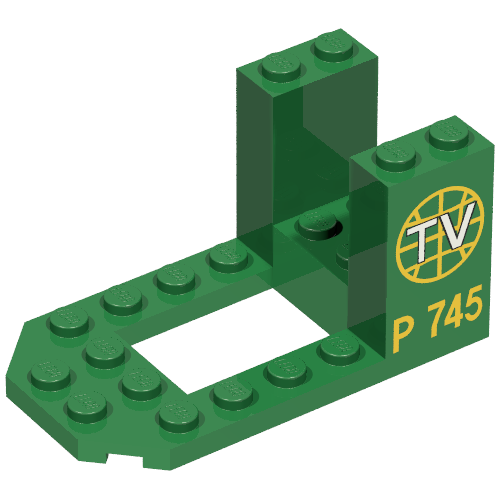 Cockpit 7 x 4 x 3 with TV Logo and P 745 Print (Green)