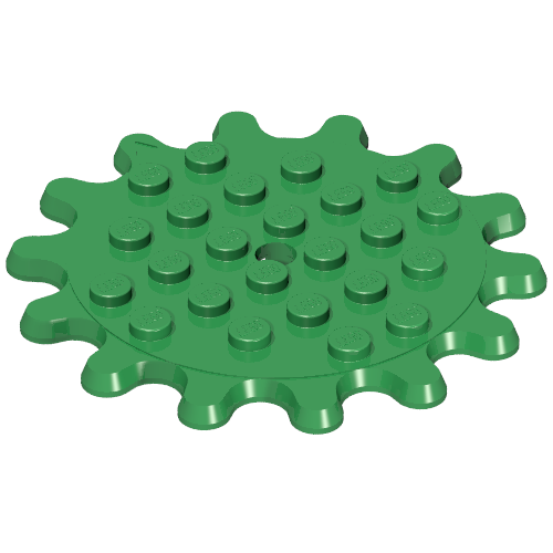 Plate Special 6 x 6 Splat Gear, 14 Teeth (Green)