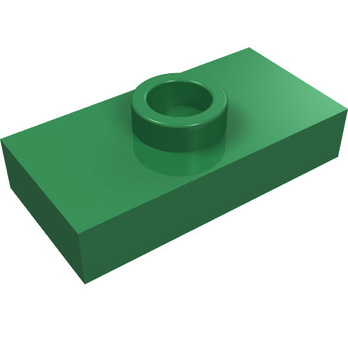 Plate Special 1 x 2 with 1 Stud without Groove (Jumper) (Green)