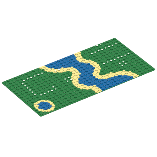 Baseplate 16 x 32 with River and Dots Print (Green)