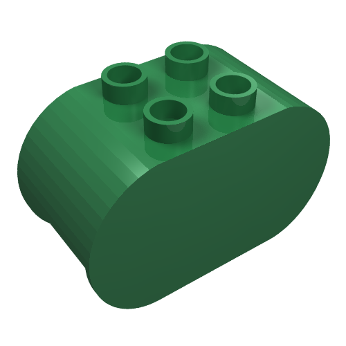 Duplo Brick 2 x 4 x 2 Rounded Ends (Green)