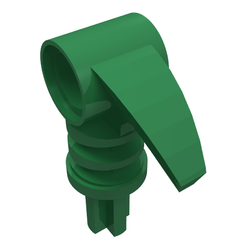 Large Figure Weapon, Claw / Tooth / Hook 2 x 3 with Axle and Hole (Green)