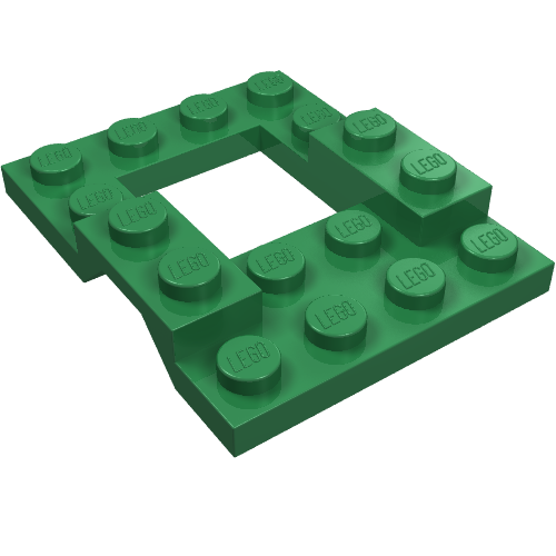Vehicle Base 4 x 5 with Wheel Arches, 2 x 2 Opening (Green)