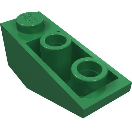 Brick Sloped Inverted 34° 3 x 1 with Internal Stopper (Green)