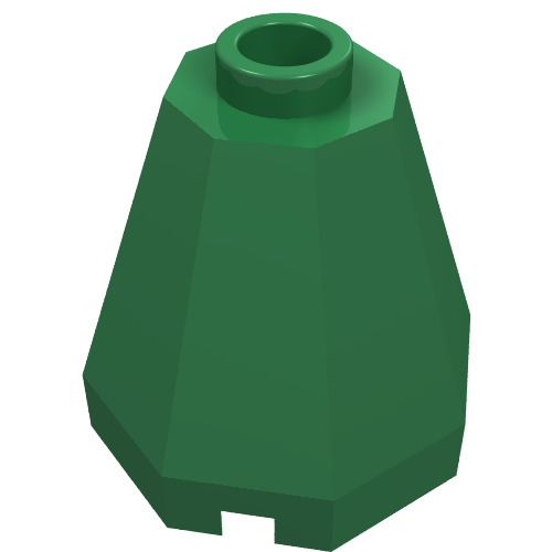 Cone 2 x 2 x 1 2/3 Octagonal, Open Stud (Green)