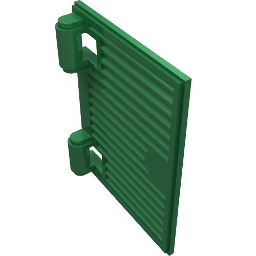 Window 1 x 2 x 3 Shutter with Hinges and No Handle (Green)