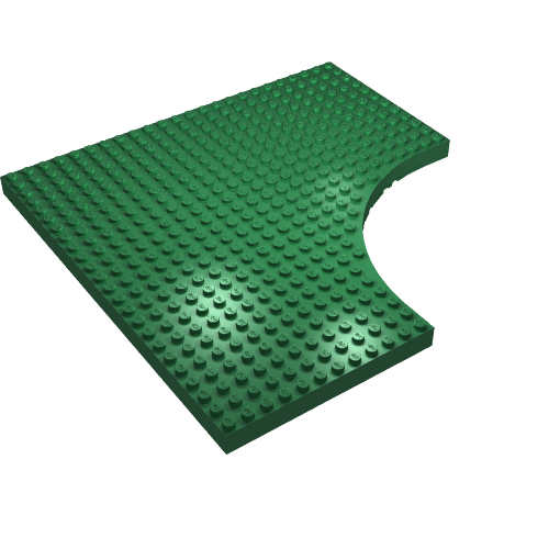 Brick Special 24 x 24 without 12 x 12 Quarter Circle (Green)