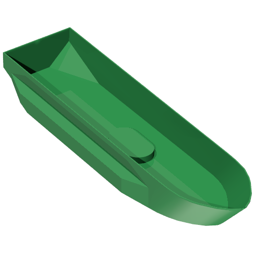 Boat Hull 51 x 12 x 6 with Side Bulges (Green)