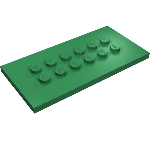 Plate Special 4 x 8 with Studs in Centre (Green)