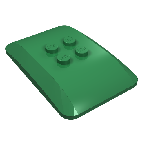 Brick Curved 6 x 4 x 2/3 Quad Curved with 2 x 2 Studs (Green)