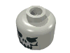 Minifig Head Skeleton, Evil Skull Print (Glow In Dark Opaque)