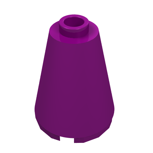 Cone 2 x 2 x 2, Open Stud (Purple)