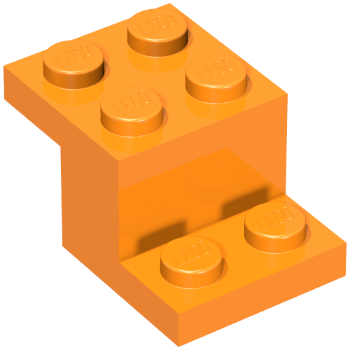 Bracket 3 x 2 x 1 1/3 with Pin Bottom (Orange)
