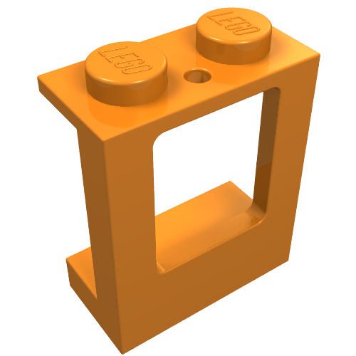 Window 1 x 2 x 2 Plane, Solid Studs (Orange)