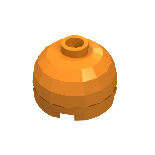 Brick Round 2 x 2 Dome Top, Blocked Open Stud, No Bottom Axle Holder (Orange)