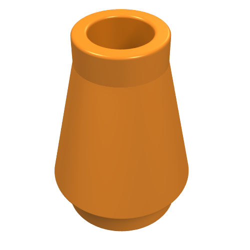 Cone 1 x 1 [No Top Groove] (Orange)