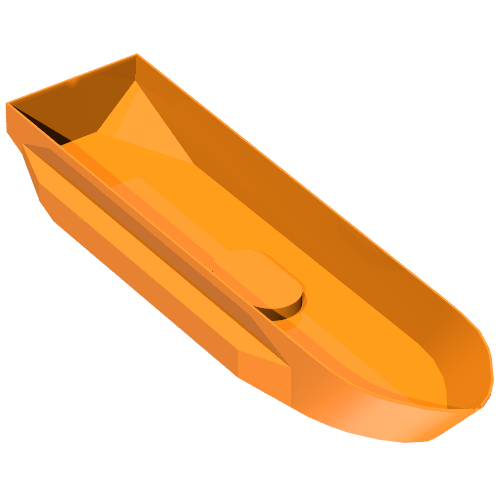 Boat Hull 51 x 12 x 6 with Side Bulges (Orange)