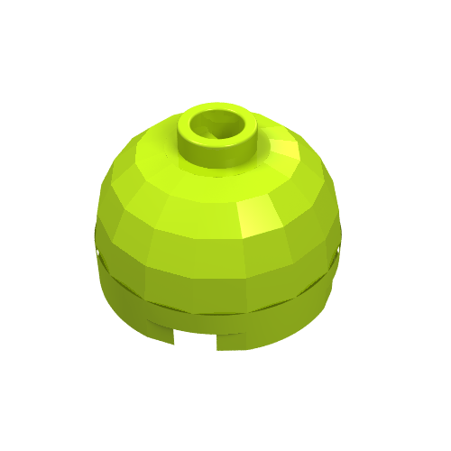Brick Round 2 x 2 Dome Top, Blocked Open Stud, Bottom Axle Holder (Lime)