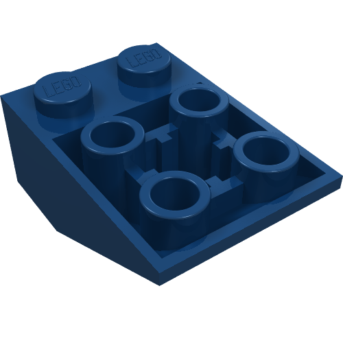 Brick Sloped Inverted 33° 3 x 2, Connections between Studs, Ovoid Bottom Pin (Dark Blue)