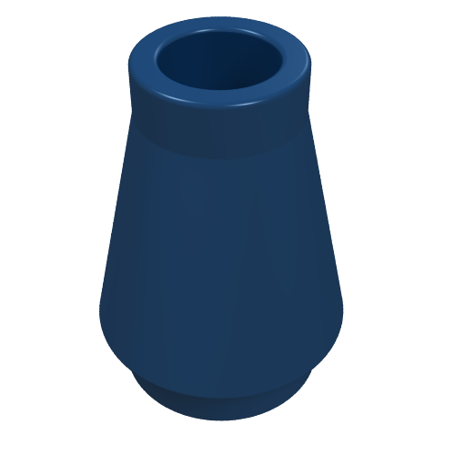 Cone 1 x 1 [No Top Groove] (Dark Blue)