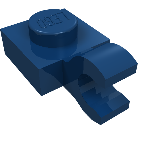 Plate Special 1 x 1 with Clip Horizontal [Thick Open O Clip] (Dark Blue)