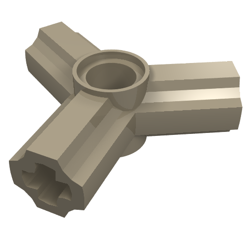 Technic Axle and Pin Connector Angled Triple [120° Offset] (Dark Tan)