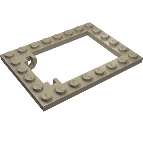 Plate Special 6 x 8 Trap Door Frame Horizontal (Dark Tan)