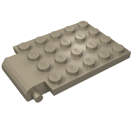 Plate Special 4 x 6 x 2/3 with Trap Door Hinge (Dark Tan)