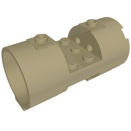Cylinder 3 x 6 x 2 2/3 Horizontal Solid Studs (Dark Tan)