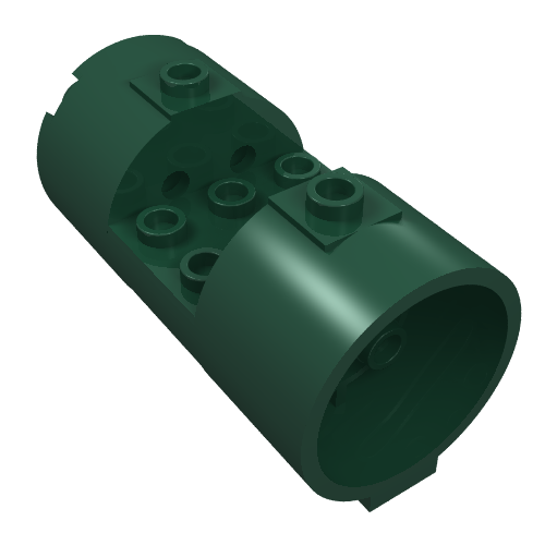 Cylinder 3 x 6 x 2 2/3 Horizontal Hollow Studs (Dark Green)