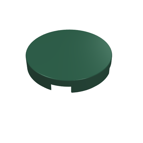 Tile Round 2 x 2 with Bottom Cross (Dark Green)