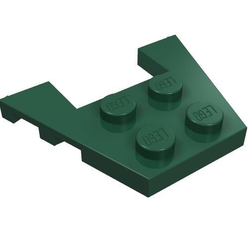 Wedge Plate 3 x 4 with Stud Notches (Dark Green)
