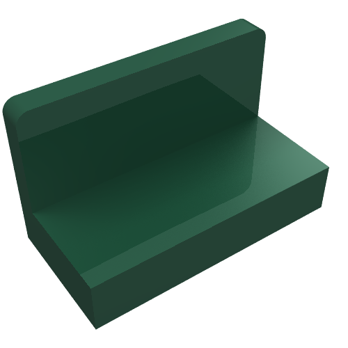 Panel 1 x 2 x 1 [Rounded Corners] (Dark Green)