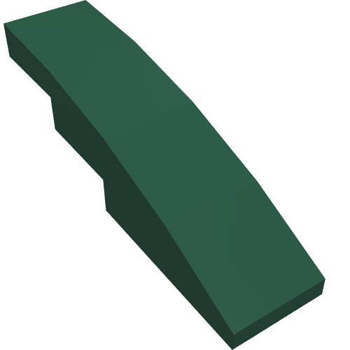 Brick Curved 4 x 1 No Studs [Stud Holder with Symmetric Ridges] (Dark Green)