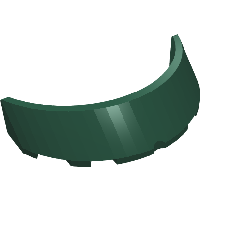 Windscreen 3 x 6 x 1 Curved with 2 Circular Stud Holders in Bottom (Dark Green)
