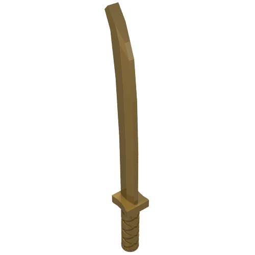 Weapon Sword / Katana / Shamshir with Uncapped Pommel [Square Guard] (Pearl Gold)