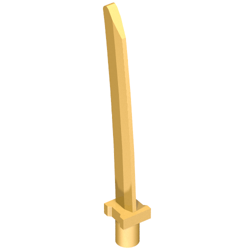 Weapon Sword Blade with Bar, Square Crossguard (Pearl Gold)