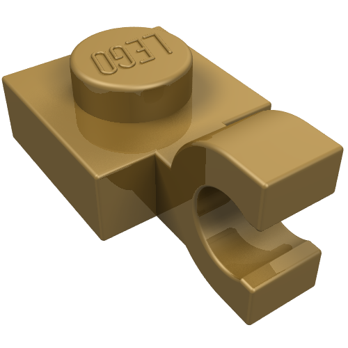 Plate Special 1 x 1 with Clip Horizontal [Thick U Clip] (Pearl Gold)