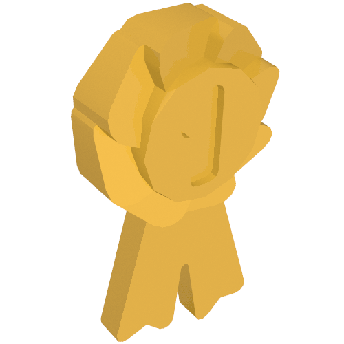 Equipment Animal Grooming Kit Award Ribbon with Number 1 (Pearl Gold)
