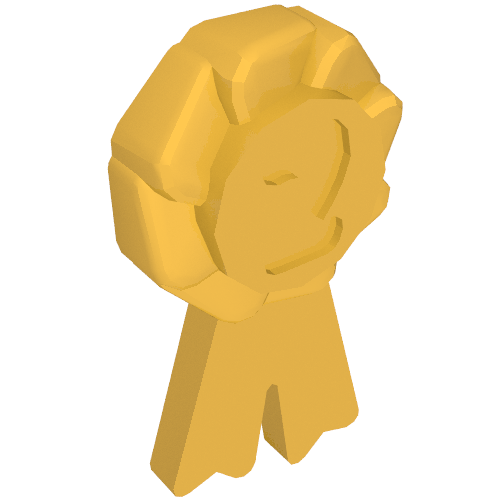 Equipment Animal Grooming Kit Award Ribbon with Number 2 (Pearl Gold)