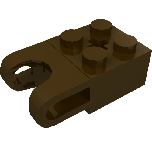 Technic Brick Special 2 x 2 with Ball Socket Wide and Axle Hole (Dark Brown)