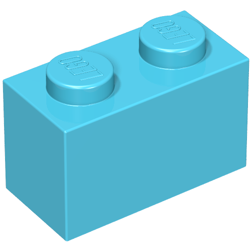 Brick 1 x 2 (Maersk Blue)