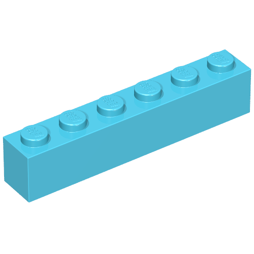 Brick 1 x 6 (Maersk Blue)