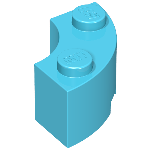 Brick Round Corner 2 x 2 Macaroni with Stud Notch (Maersk Blue)