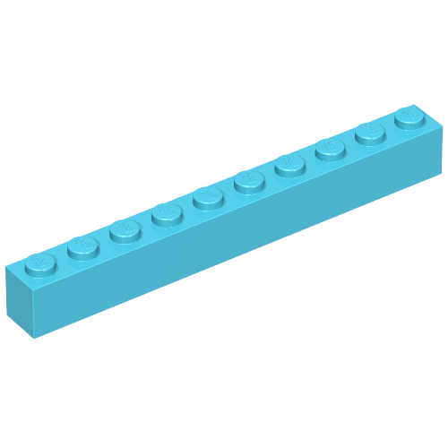 Brick 1 x 10 (Maersk Blue)